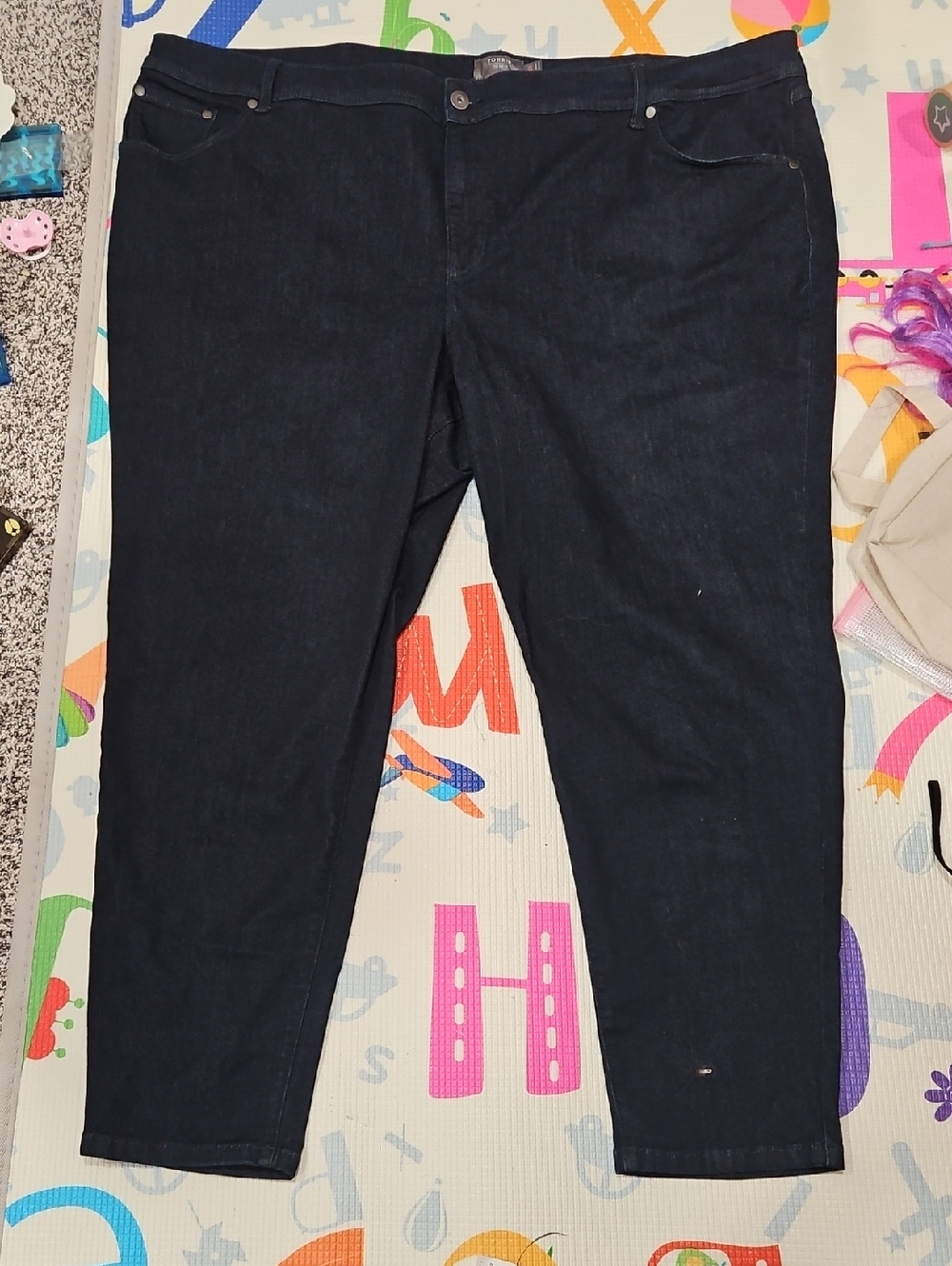 torrid Black and Light Blue Two-Tone Jeans
